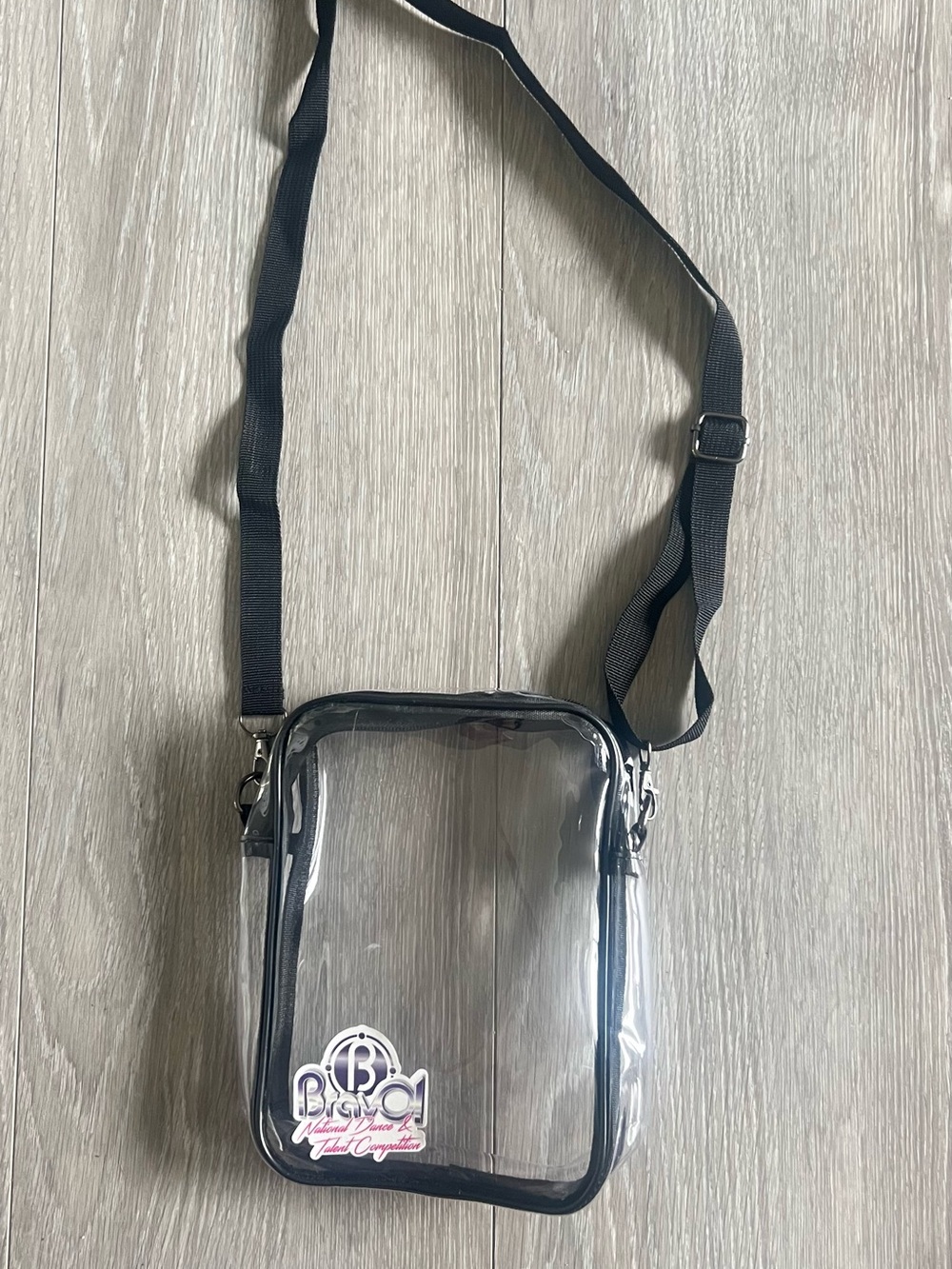 Bingd Black Trim Clear Crossbody Shoulder Bag